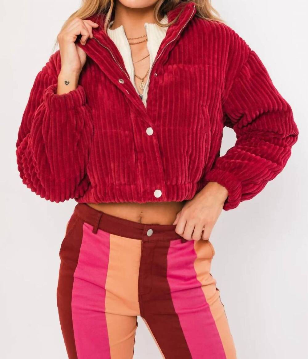 NEW LE LIS cranberry crush jacket in berry